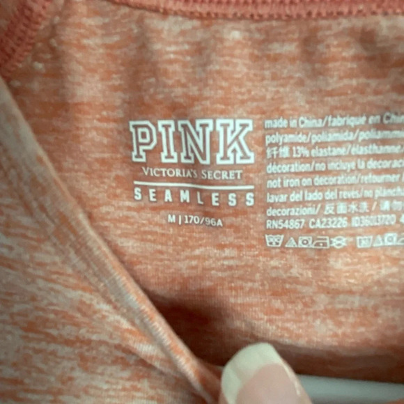 Victoria’s Secret Pink Seamless Top Dusty Pink or Coral Size Medium - Picture 4 of 8